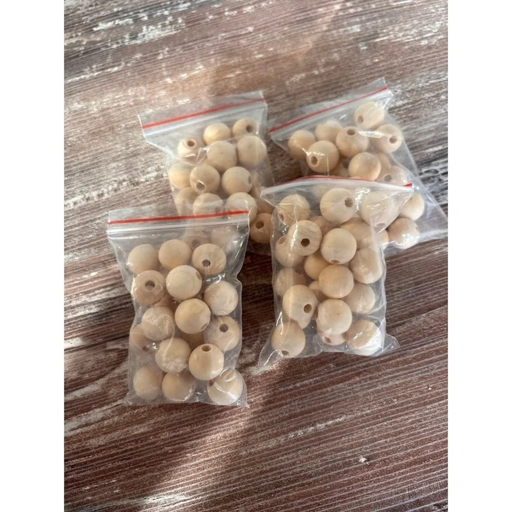 72 Natural‎ Wood Beads For Crafts Jewelry Making DIY Projects
